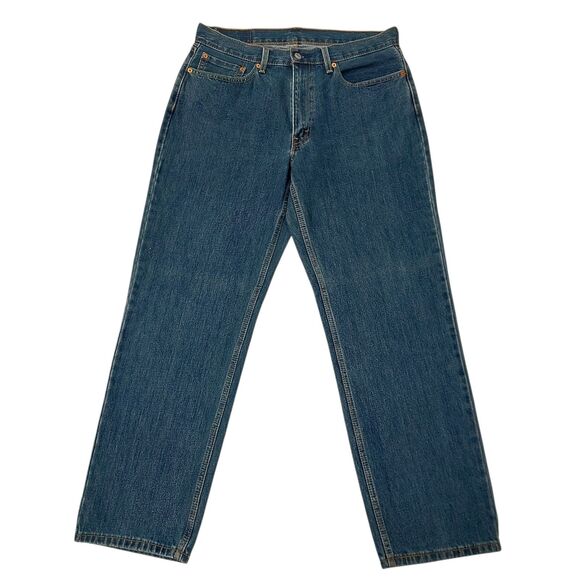 Levi's Jeans Mens 35x31 Blue Straight Leg 100% Cotton 550 Durable Denim Work - Picture 1 of 12